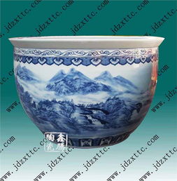 青花缸 訂制,青花山水大缸 景德鎮(zhèn)高新區(qū)鑫騰陶瓷經(jīng)營(yíng)部 陶瓷大花瓶 陶瓷工藝品 陶瓷日用品