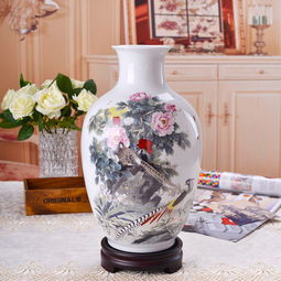 瓷拍 景德鎮喻繼高牡丹花開大花瓶精品家居瓷器工藝品擺件