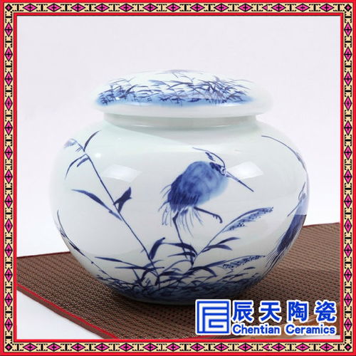 青花禮品家居茶葉罐 手繪陶瓷罐訂做