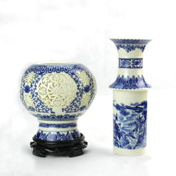 景德鎮(zhèn)青花瓷陶瓷花瓶 雙層鏤空花瓶 工藝品擺件 家居裝飾 04