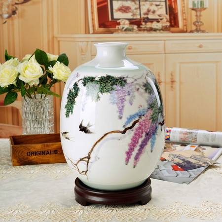 瓷拍 景德鎮(zhèn)萬(wàn)紫千紅 花瓶客廳擺件瓷瓶家居裝飾工藝品張景壽名家